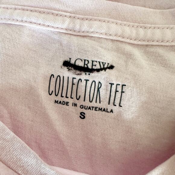 J. Crew Factory Womens Shirt Stamps Graphic Tee Pink Size Small - Picture 6 of 9